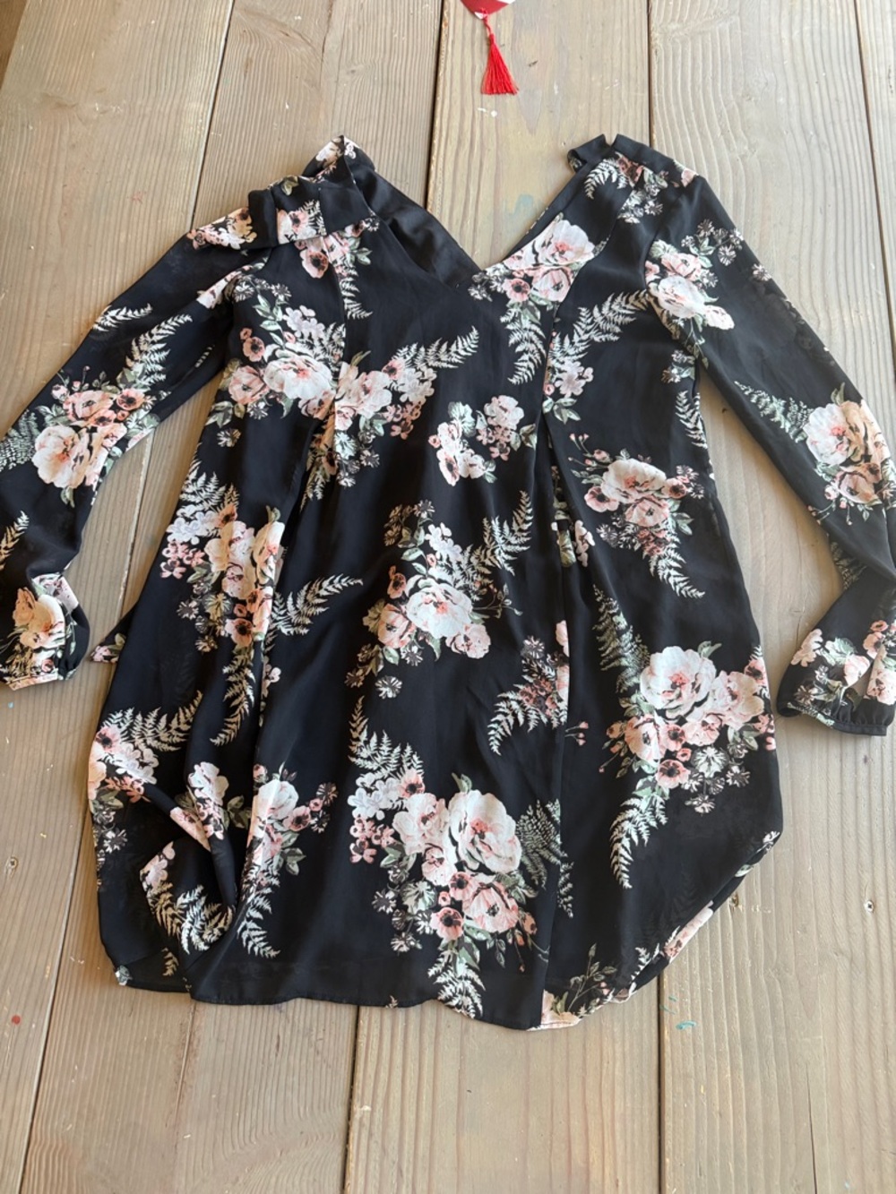 BCBGeneration Black Floral Mini Dress